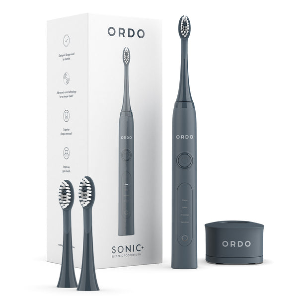 Ordo Sonic Electric Toothbrush (Grey) & 2 Extra Replacement Brush Heads