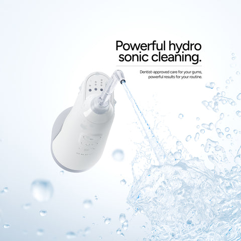 Ordo Hydro Sonic Water Flosser & 3x Floss Tips Dental Selection Bundle - White