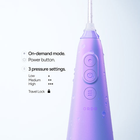 Ordo Hydro Sonic Water Flosser & Floss Tips Bundle - Pearl Violet