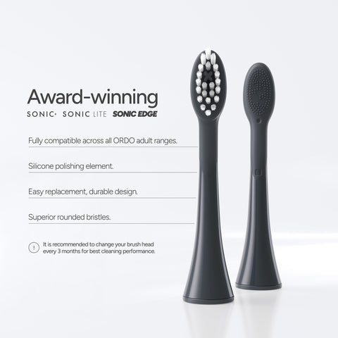 Ordo Sonic Brush Head Charcoal Grey | Stone 2x