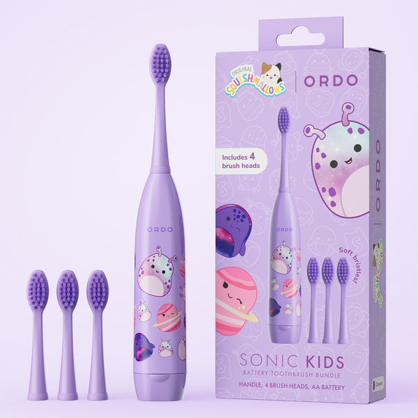 Ordo Sonic Kids Battery Toothbrush and Brush Head Bundle - Squishmallows Daxxon