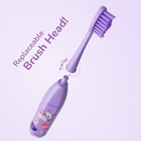 Ordo Sonic Kids Battery Toothbrush and Brush Head Bundle - Squishmallows Daxxon