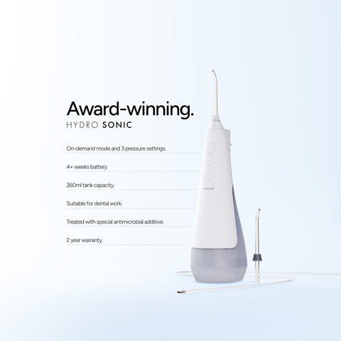 Ordo Hydro Sonic Water Flosser & 3x Floss Tips Dental Selection Bundle - White