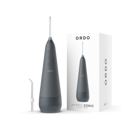 Ordo Hydro Sonic Water Flosser & Floss Tips Bundle - Charcoal Grey