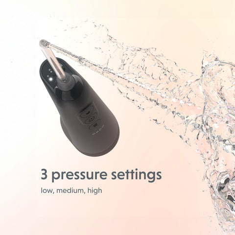 Ordo Hydro Sonic Water Flosser - Charcoal Grey & Reusable Mouthwash Bottle & Concentrate Bundle
