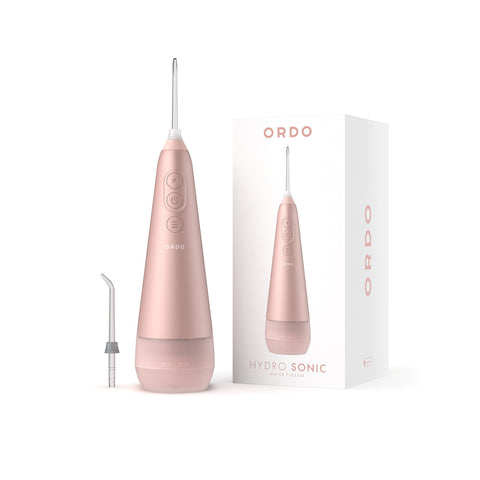 Ordo Hydro Sonic Water Flosser & Floss Tips Bundle - Rose Gold