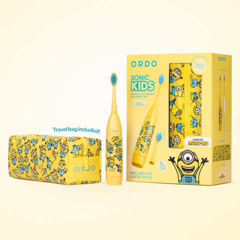 Minions Sonic Kids Battery Toothbrush & Travel Bag - Yellow