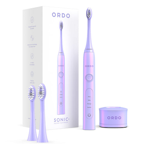 Ordo Sonic+ Toothbrush & 2x Brush Head Bundle - Pearl Violet