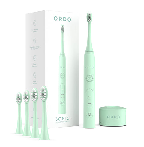 Ordo Sonic+ Toothbrush & 4x Brush Head Bundle - Mint Green