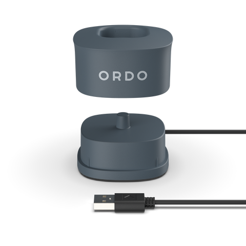 Ordo Charcoal Grey Sonic+ Charging Base split into 3 components