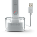 Ordo White/Silver Sonic+ Toothbrush in Sonic+ Charging Base